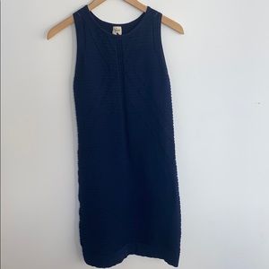 Navy 100% Cotton Knit Dress knee length